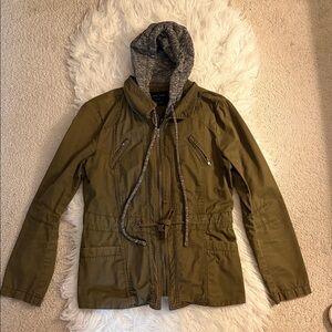 Olive Green Hooded Women's Jacket Size Small